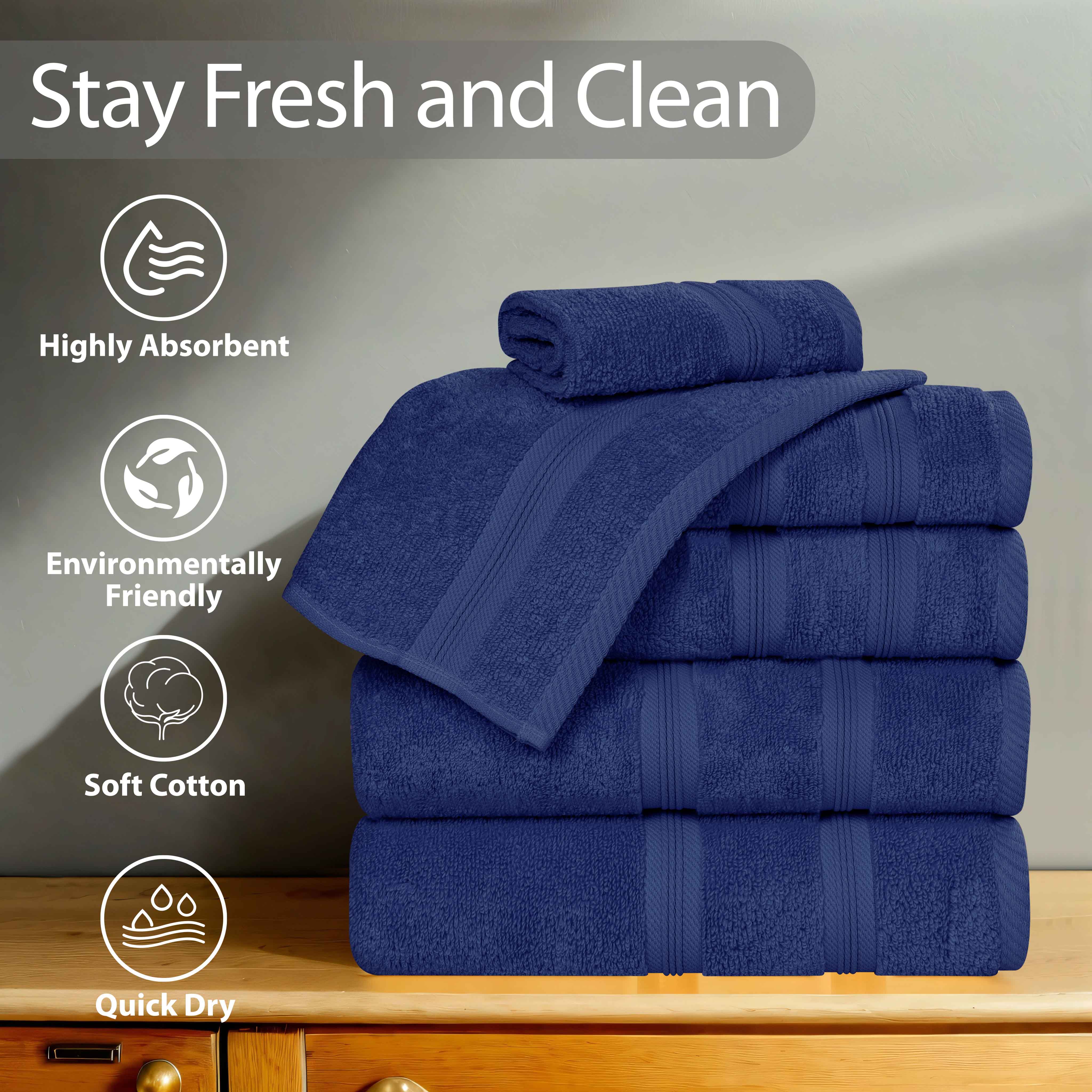 Smart Dry Zero Twist Cotton Medium Weight 3 Piece Assorted Towel Set - Towel Set by Superior Brand