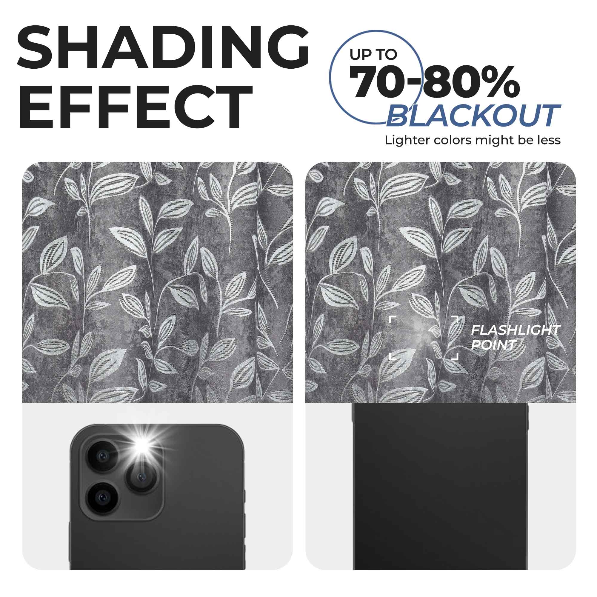 Leaves Room Darkening Washable Blackout Curtain Panels, Set of 2 - Blackout Curtains by Superior