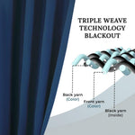 Solid Machine Washable Room Darkening Blackout Curtain 42 Inches - Blackout Curtains by Superior