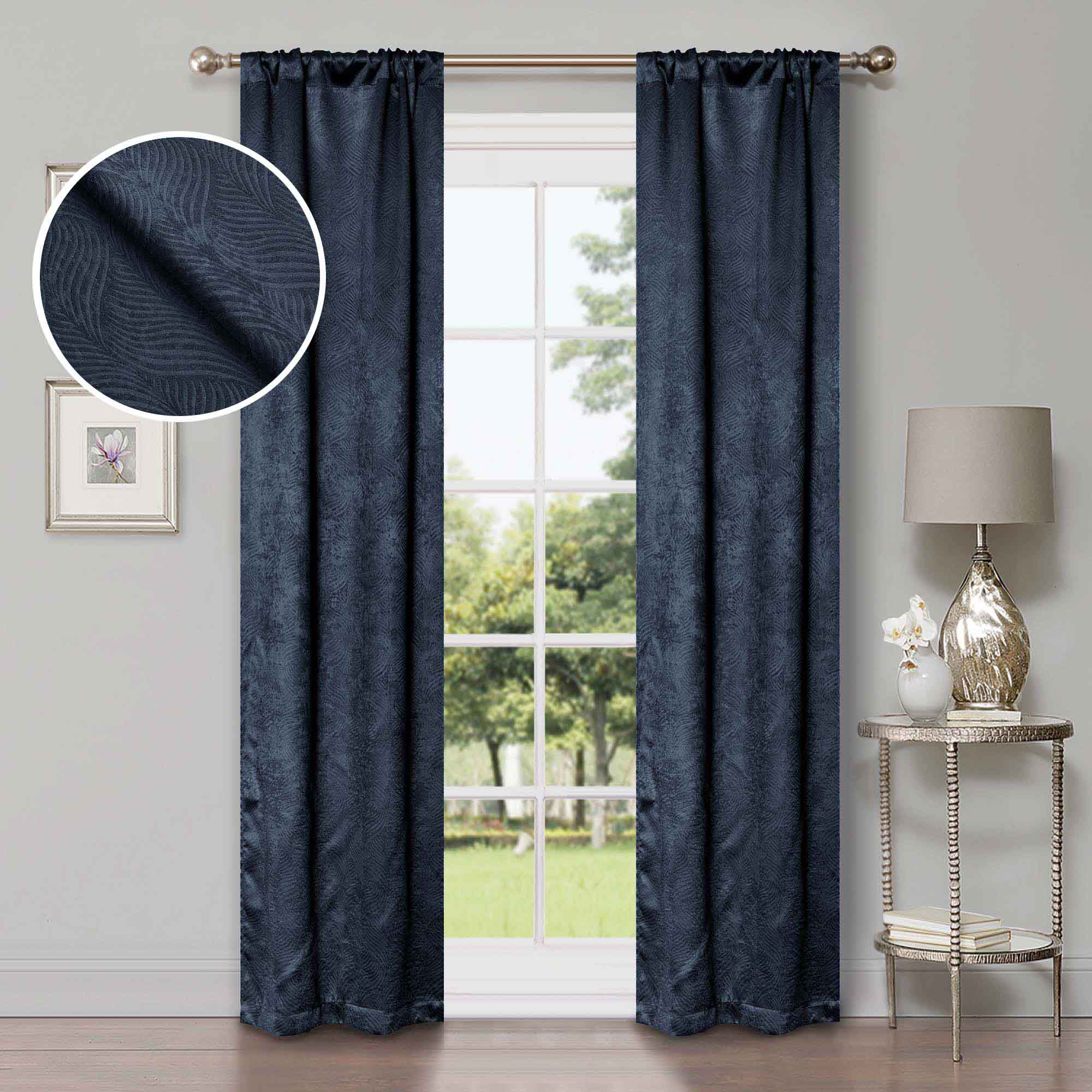 Waverly Geometric Washable Room Darkening Blackout Curtains, Set of 2 - Blackout Curtains by Superior Brand