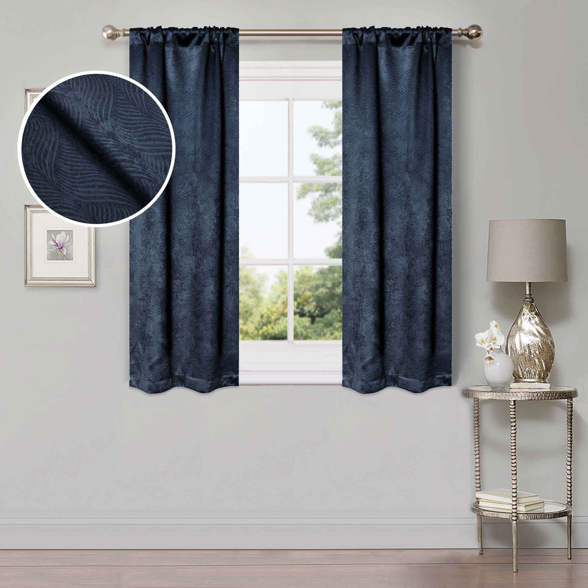 Waverly Geometric Washable Room Darkening Blackout Curtains, Set of 2 - Blackout Curtains by Superior Brand