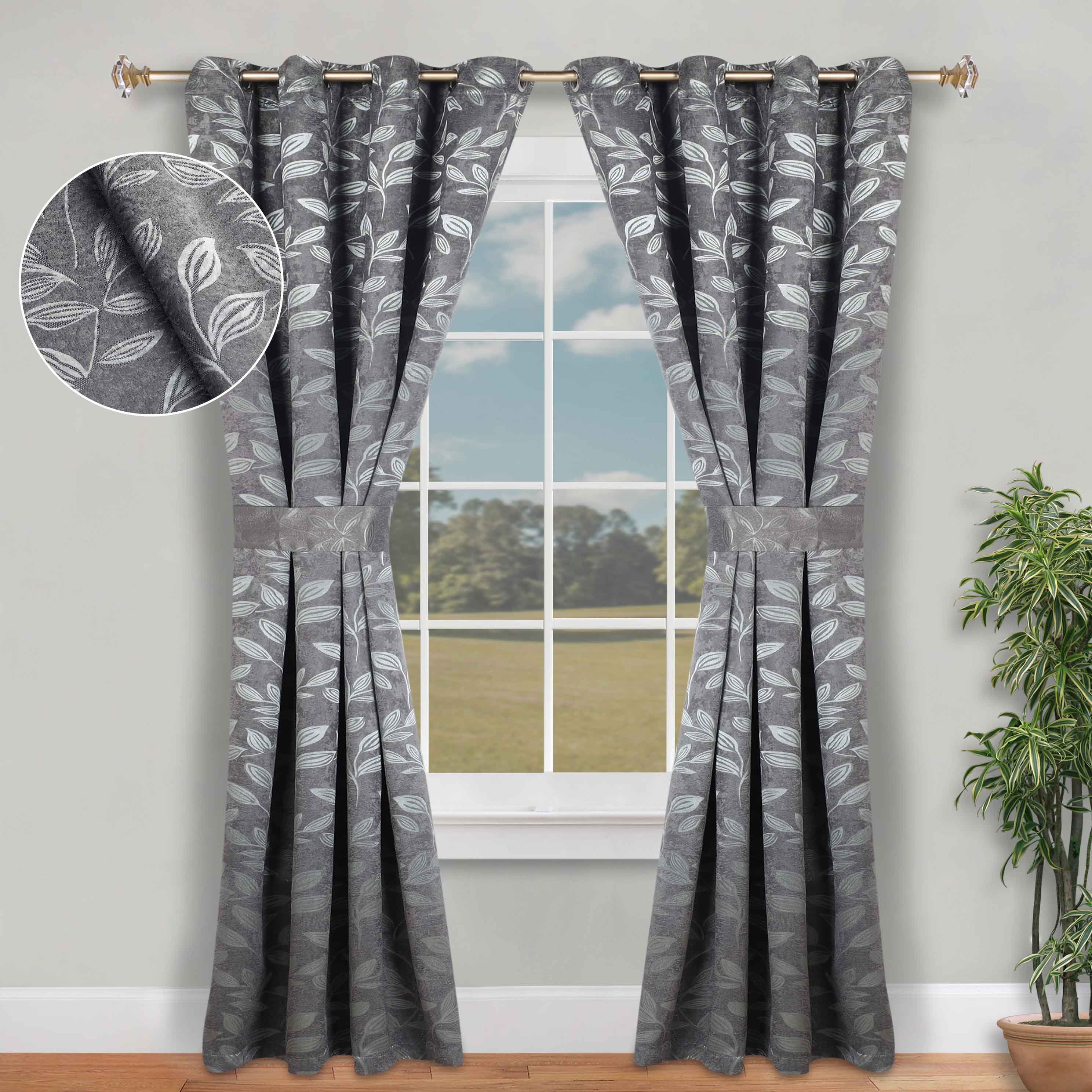 Leaves Room Darkening Washable Blackout Curtain Panels, Set of 2 - Blackout Curtains by Superior