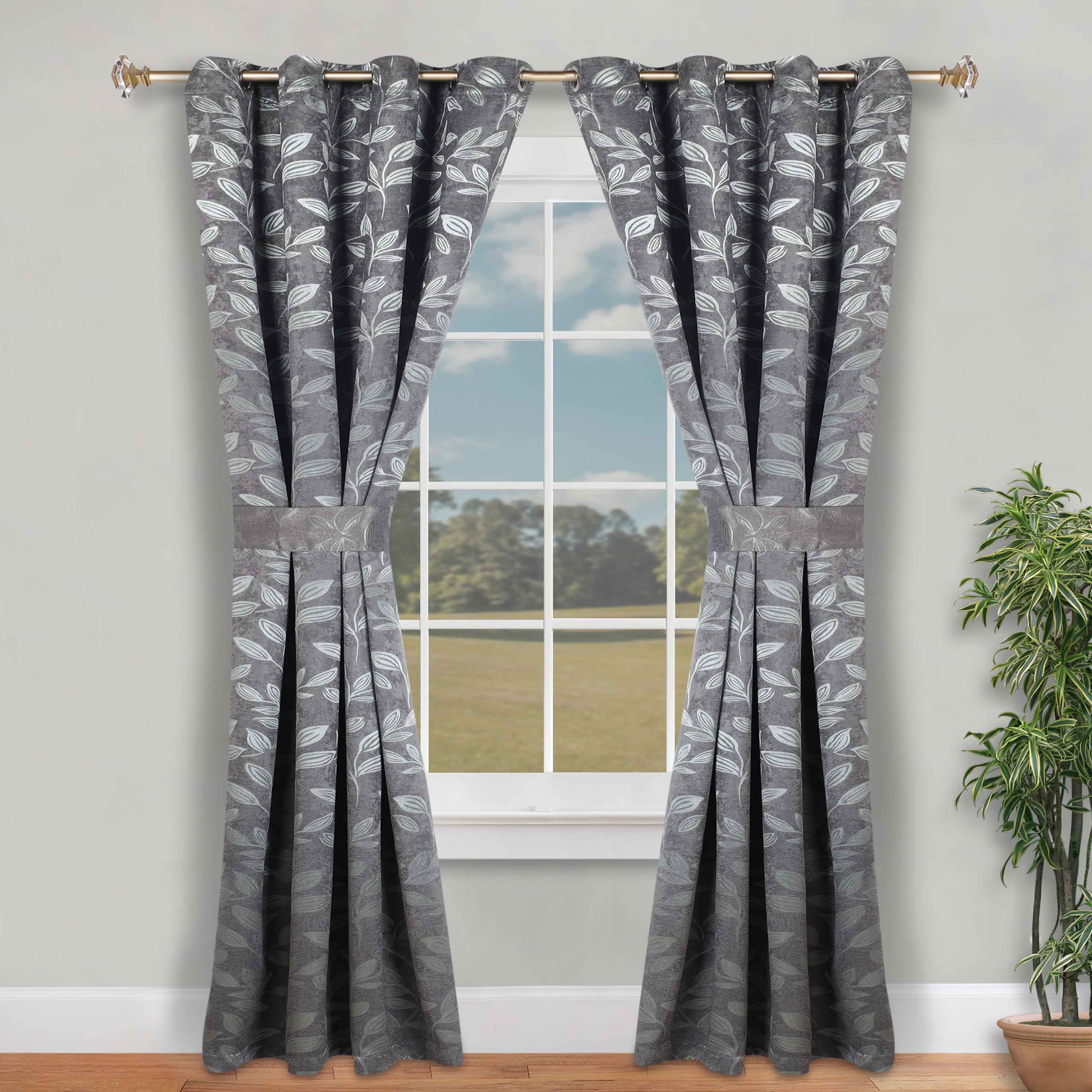 Leaves Room Darkening Washable Blackout Curtain Panels, Set of 2 - Blackout Curtains by Superior