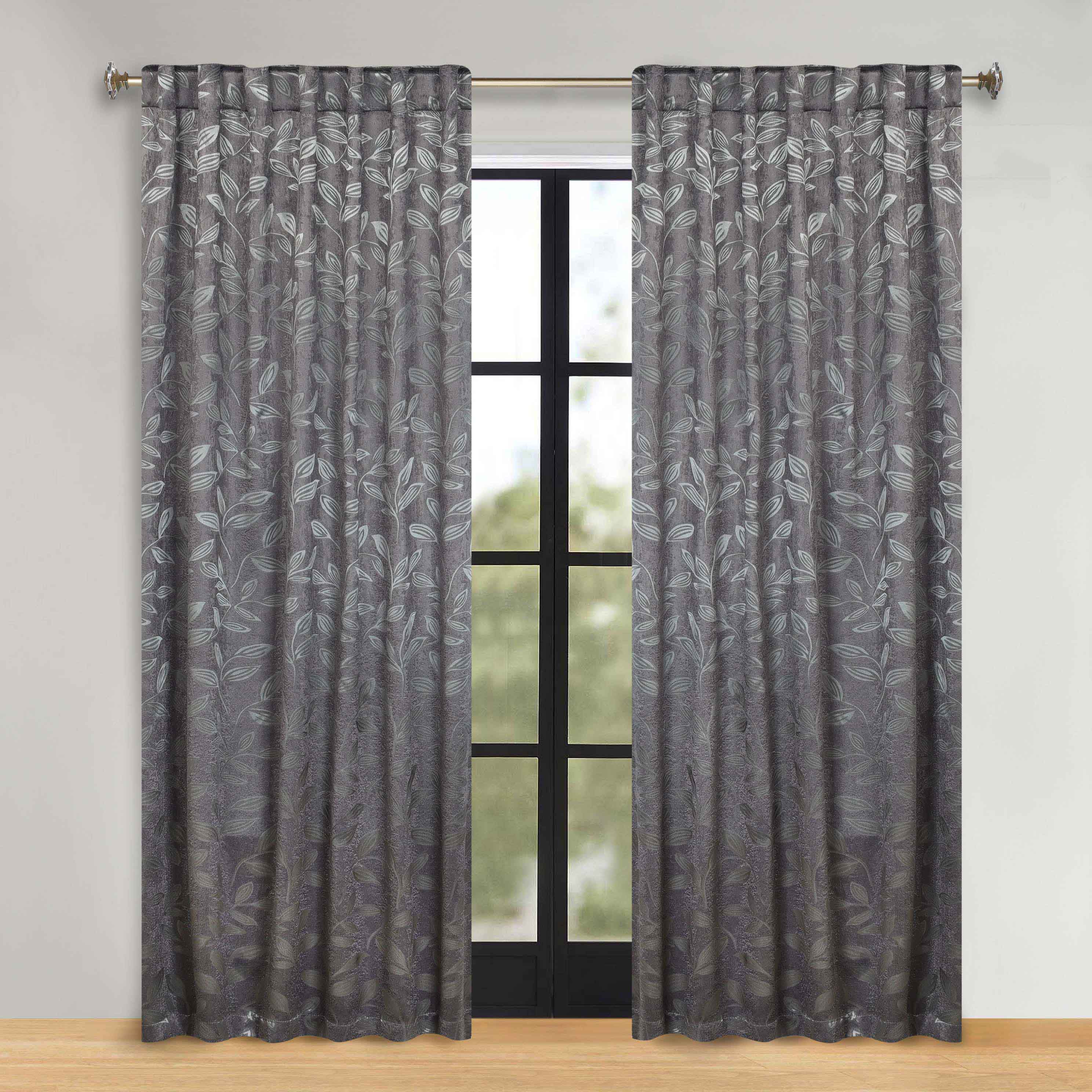 Leaves Room Darkening Back Tabs Blackout Curtain Panels, Set of 2 - Blackout Curtains by Superior