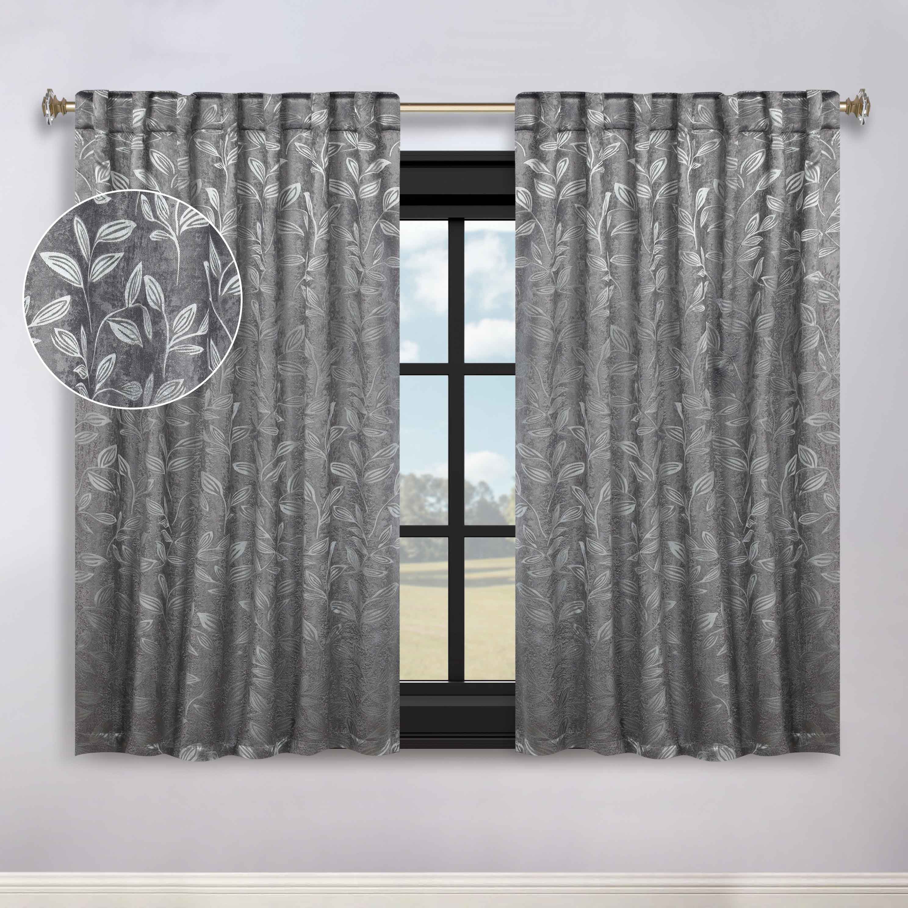 Leaves Room Darkening Back Tabs Blackout Curtain Panels, Set of 2 - Blackout Curtains by Superior Brand