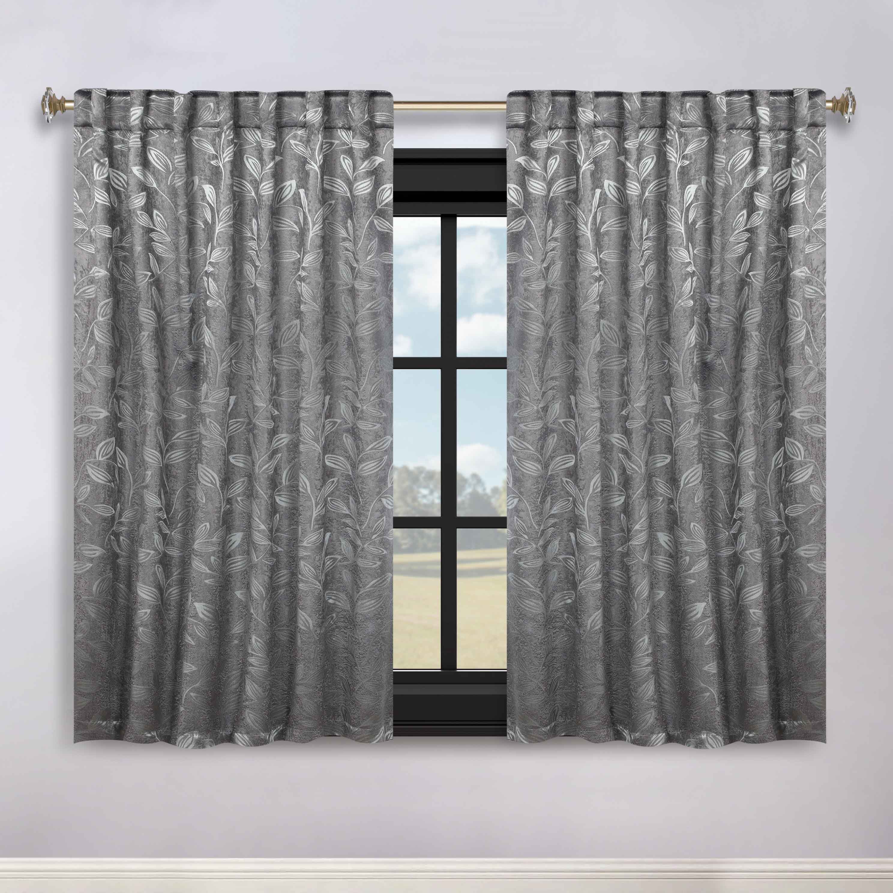 Leaves Room Darkening Back Tabs Blackout Curtain Panels, Set of 2 - Blackout Curtains by Superior