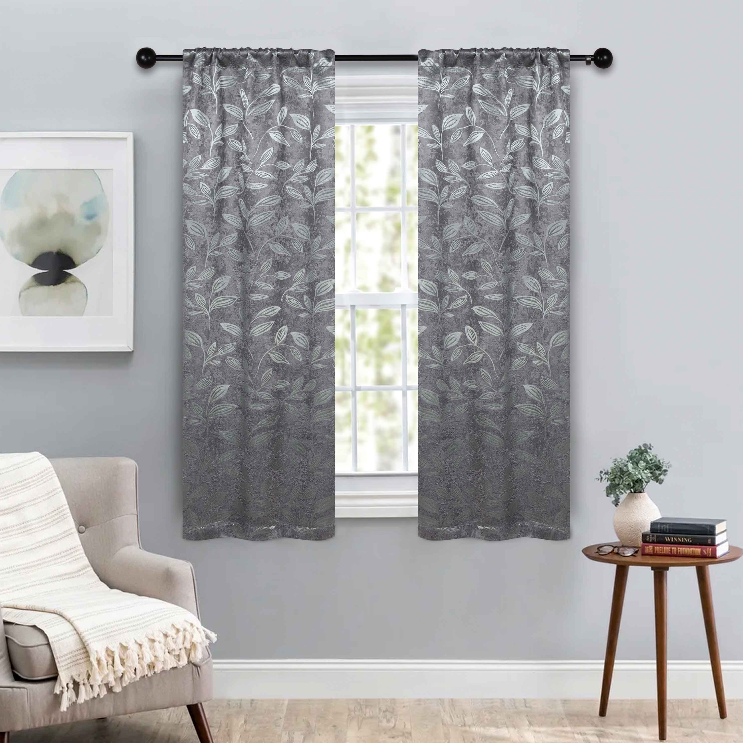 Leaves Room Darkening Washable Blackout Curtain Panels, Set of 2 - Blackout Curtains by Superior