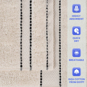 Niles Egyptian Giza Cotton Dobby Plush Face Towel Washcloth - Ivory