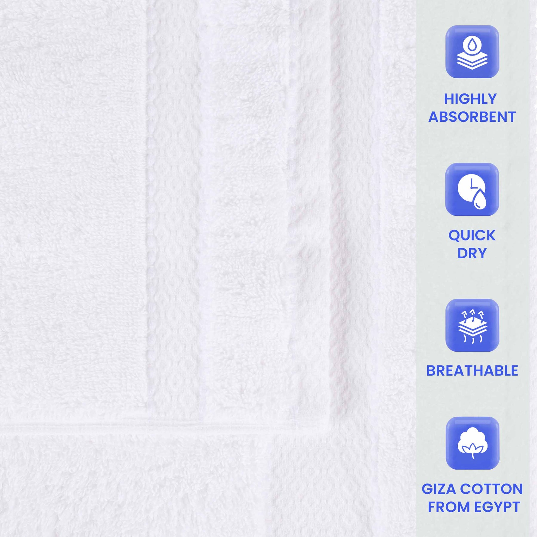 Niles Egyptian Giza Cotton Dobby Ultra-Plush - White
