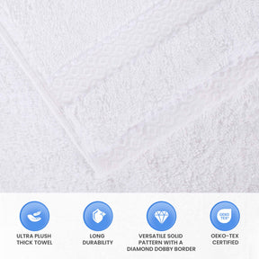 Niles Egyptian Giza Cotton Dobby Ultra-Plush Hand Towel - White