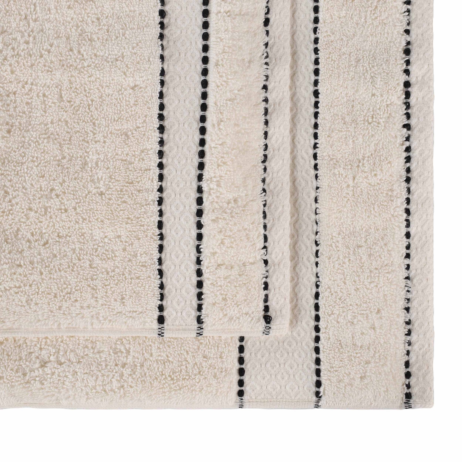 Niles Egyptian Giza Cotton Dobby Plush Face Towel Washcloth - Ivory