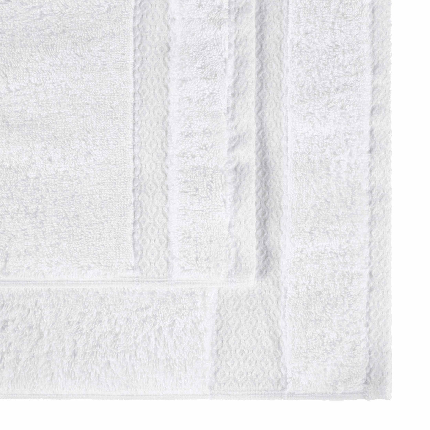 Niles Egyptian Giza Cotton Dobby Plush Face Towel Washcloth - White