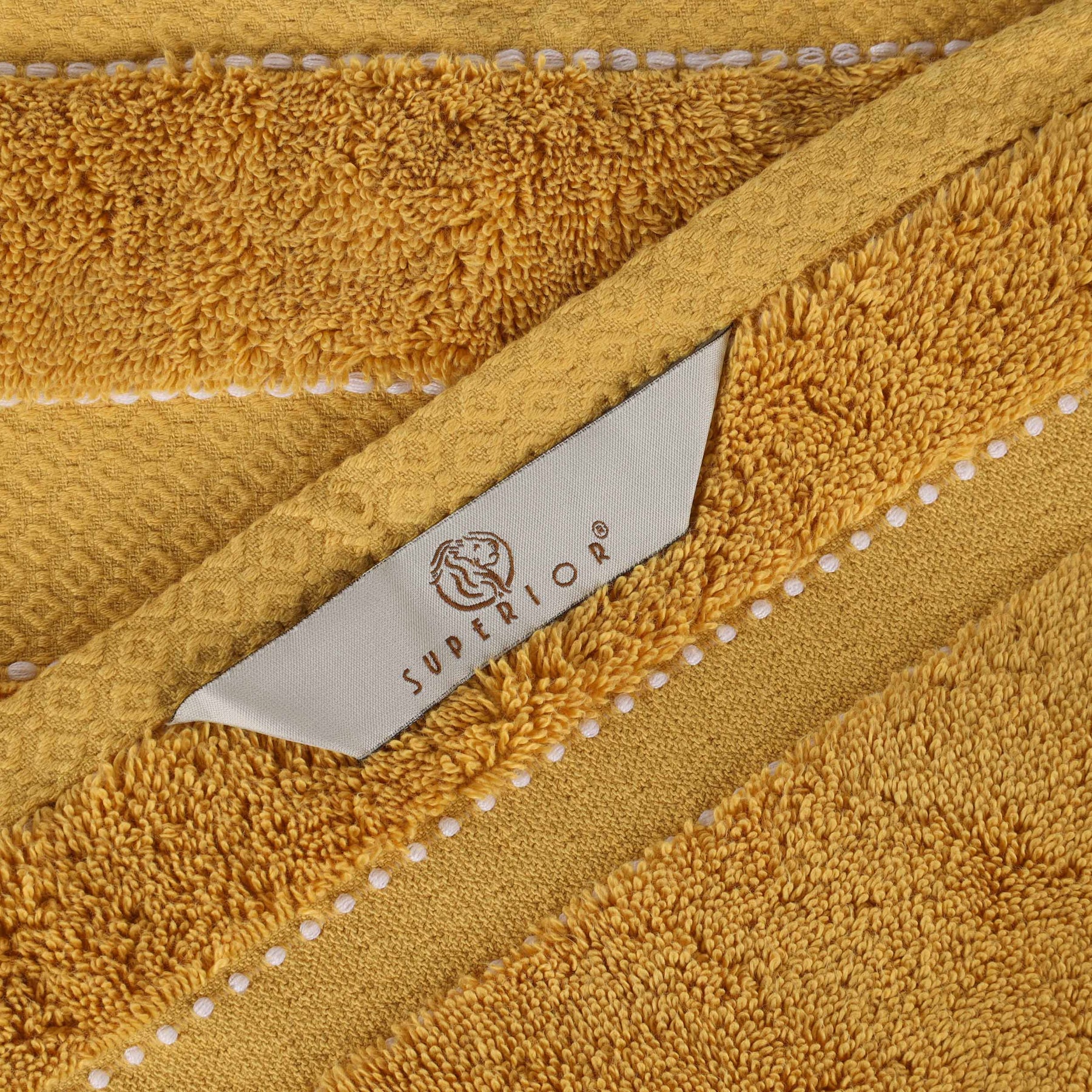 Niles Egyptian Giza Cotton Dobby Plush Face Towel Washcloth - Gold