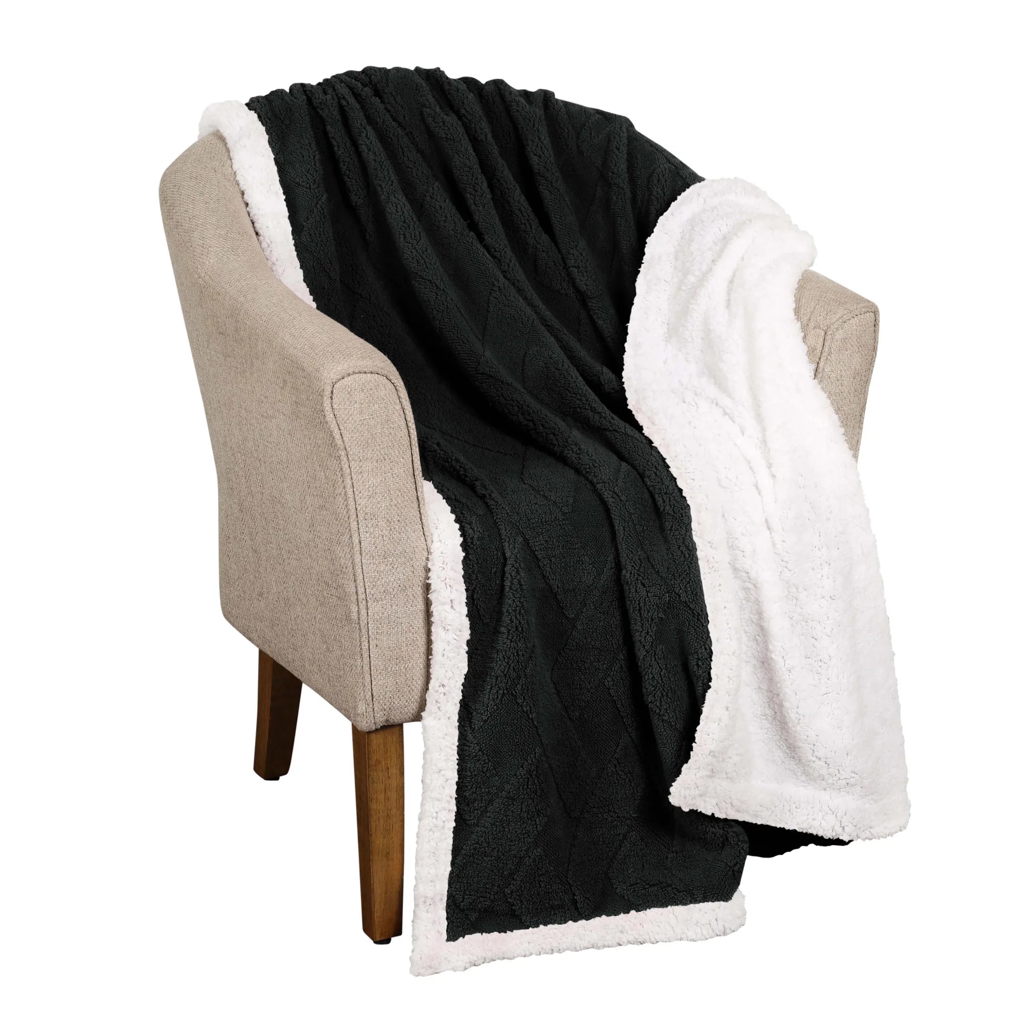 Sherpa Fleece Blanket Reversible Plush Fluffy Nuuk Jacquard