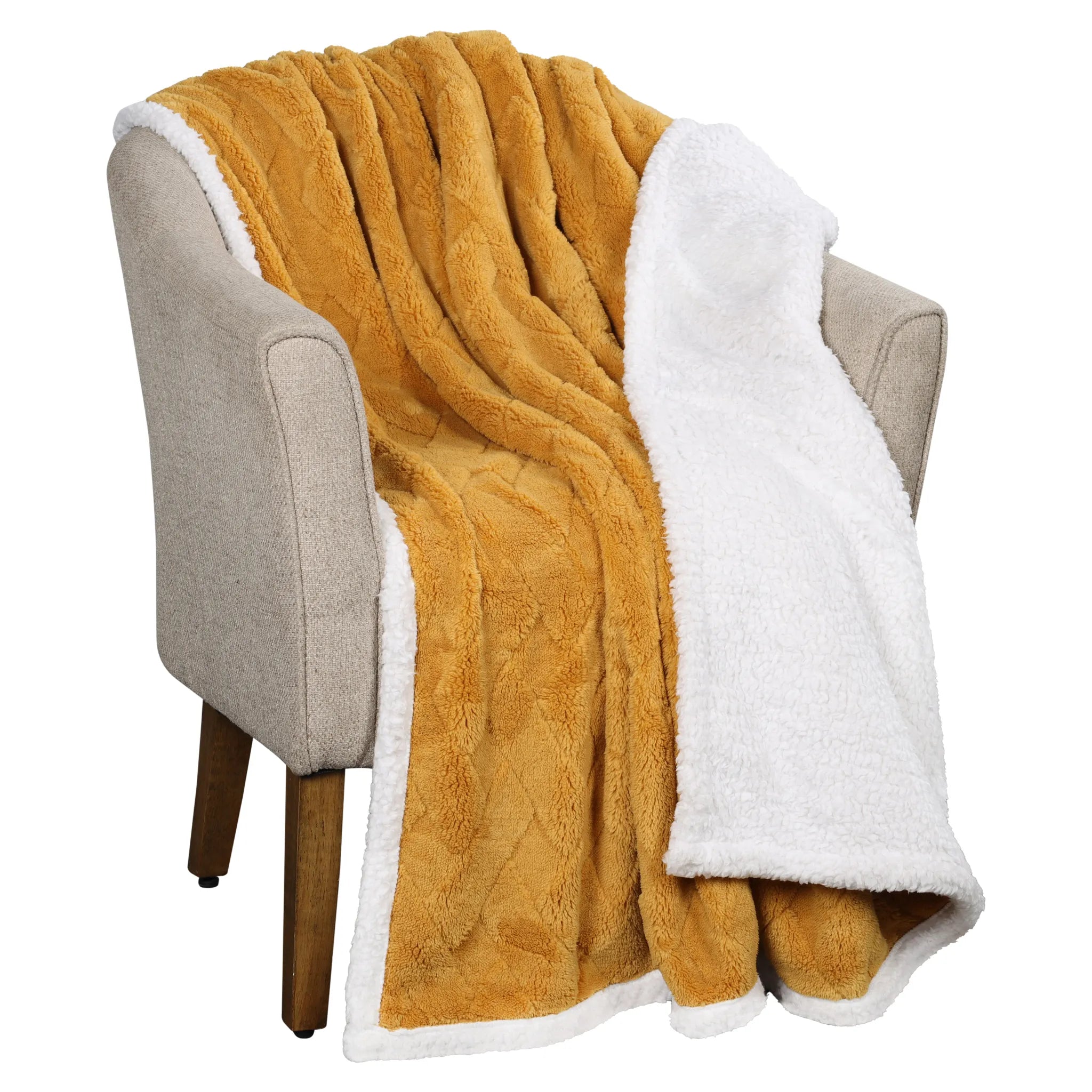 Sherpa Fleece Blanket Reversible Plush Fluffy Nuuk Jacquard