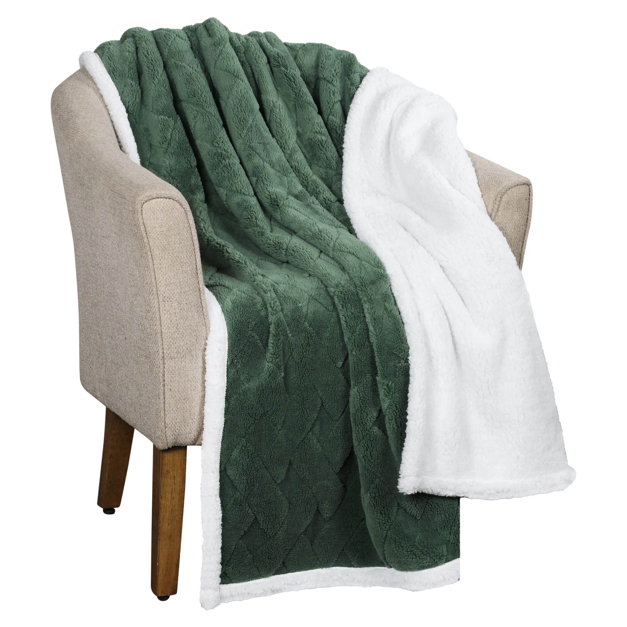 Sherpa Fleece Blanket Reversible Plush Fluffy Nuuk Jacquard