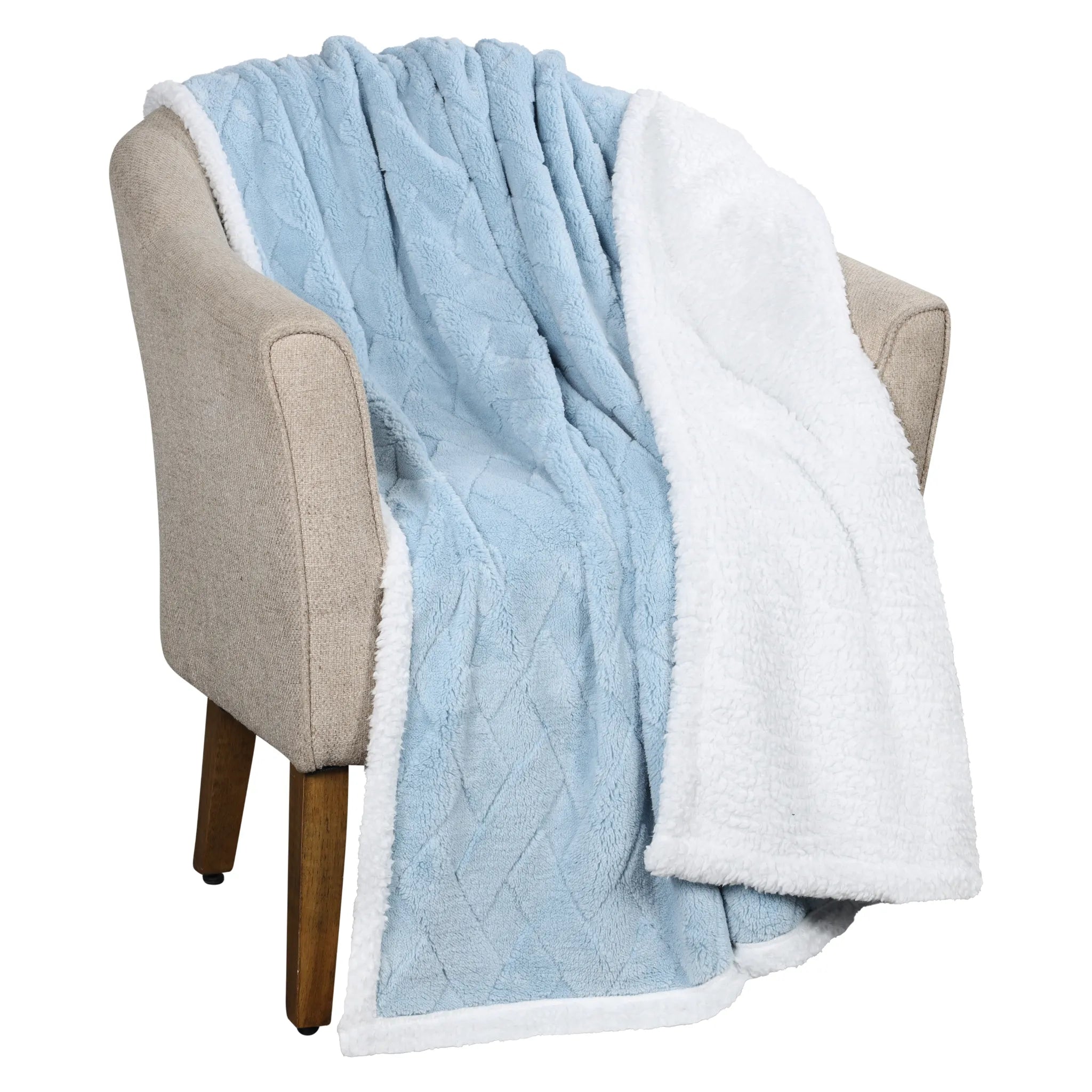 Sherpa Fleece Blanket Reversible Plush Fluffy Nuuk Jacquard