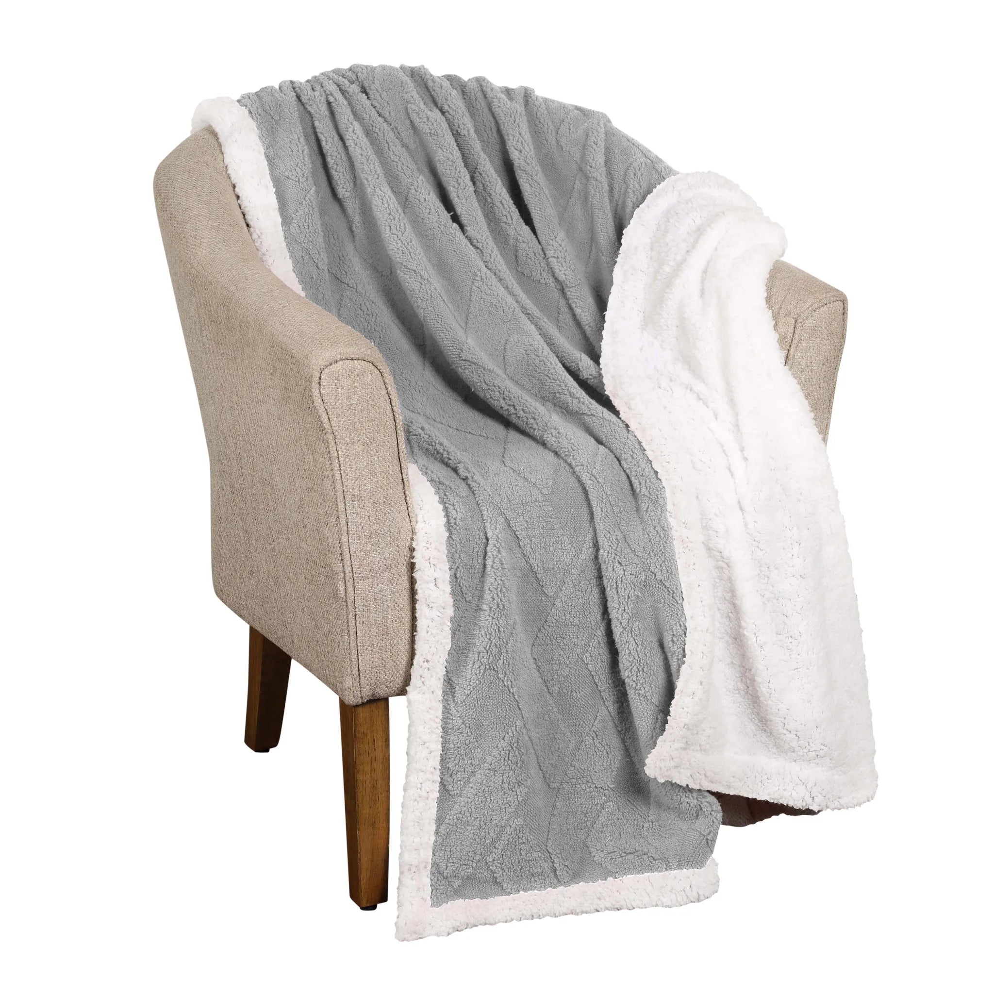 Sherpa Fleece Blanket Reversible Plush Fluffy Nuuk Jacquard