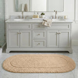 Oval Cotton Washable Non-Slip Bath Rugs or Runner