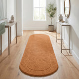 Oval Cotton Washable Non-Slip Bath Rugs or Runner