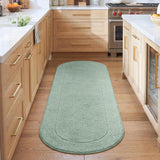Oval Cotton Washable Non-Slip Bath Rugs or Runner