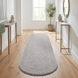Oval Cotton Washable Non-Slip Bath Rugs or Runner