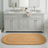 Oval Cotton Washable Non-Slip Bath Rugs or Runner