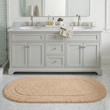 Oval Cotton Washable Non-Slip Bath Rugs or Runner