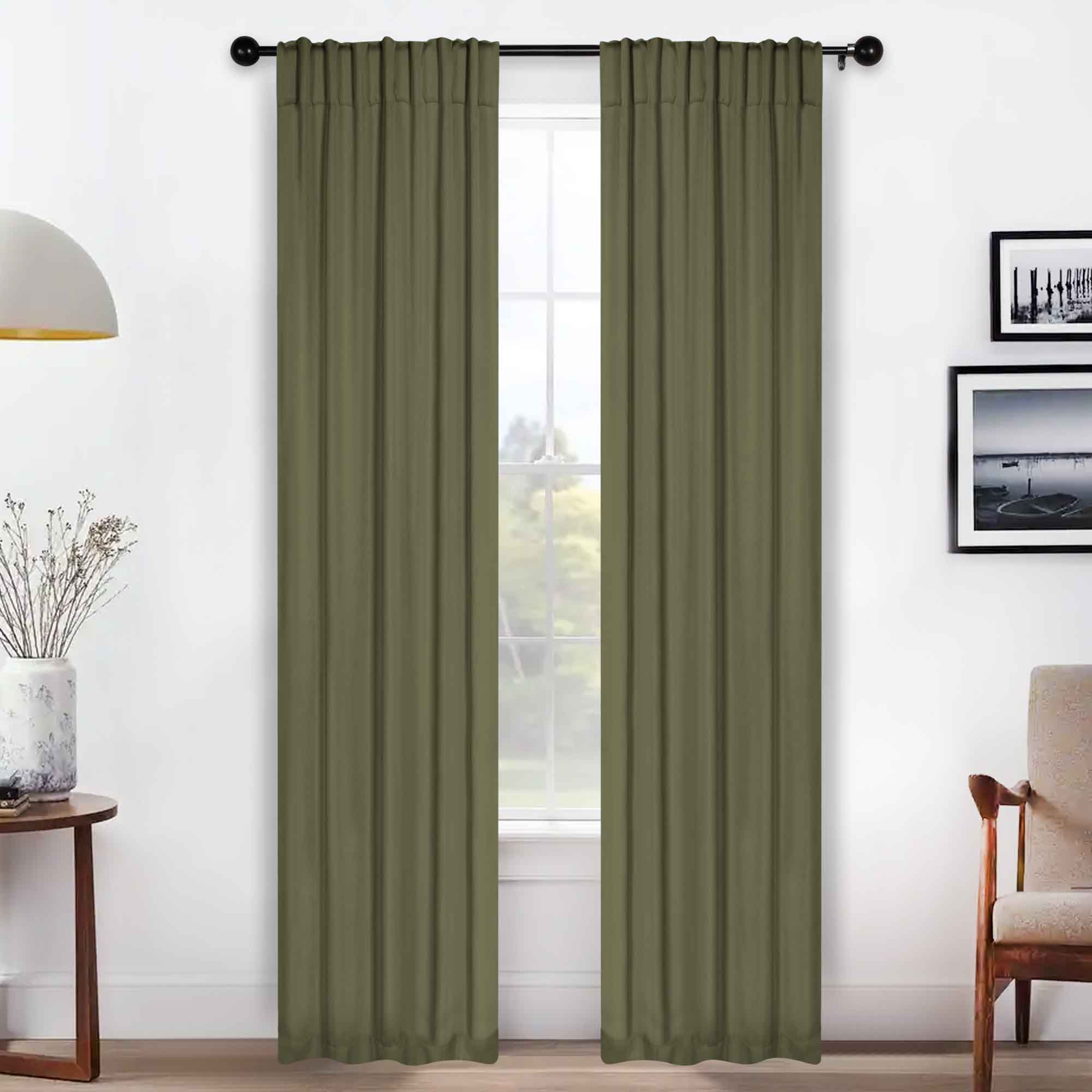 Solid Room Darkening Blackout Curtain Panels, Back Tabs, Set of 2 - Blackout Curtains by Superior