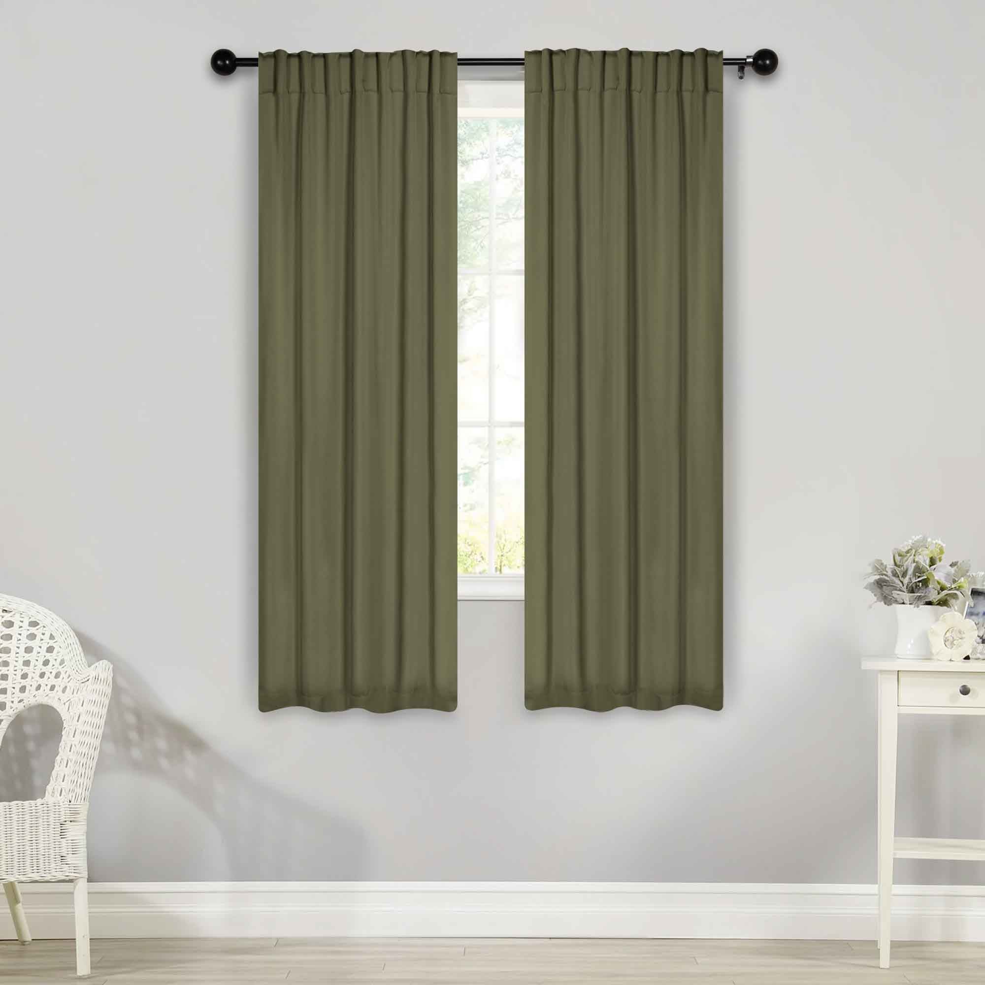 Solid Room Darkening Blackout Curtain Panels, Back Tabs, Set of 2 - Blackout Curtains by Superior