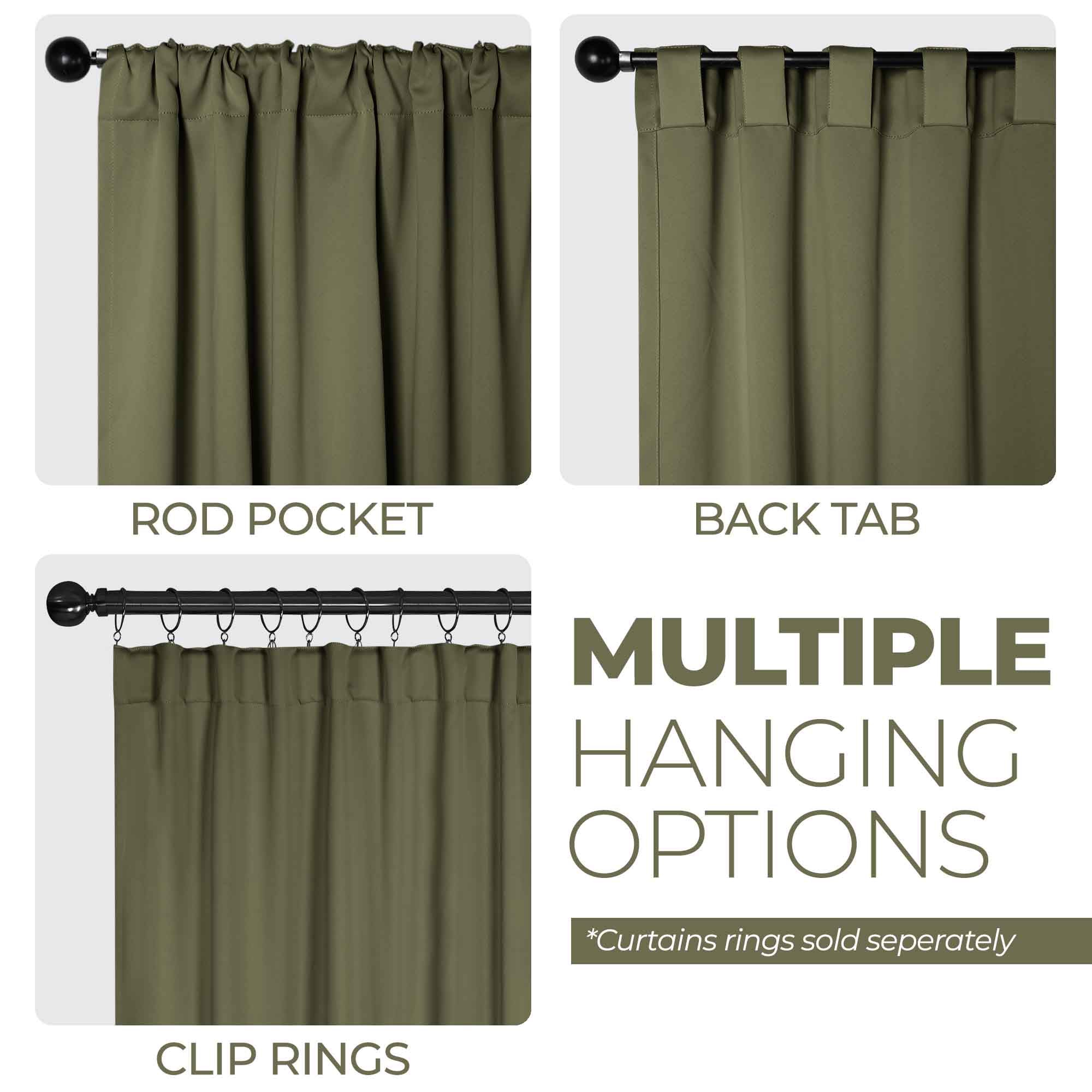 Solid Room Darkening Blackout Curtain Panels, Back Tabs, Set of 2 - Blackout Curtains by Superior