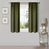 Solid Room Darkening Rod Pocket Blackout Curtain Panels, Set of 2
