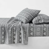 Olivia Cotton Flannel Fair Isle Snowflake Bed Sheet Set