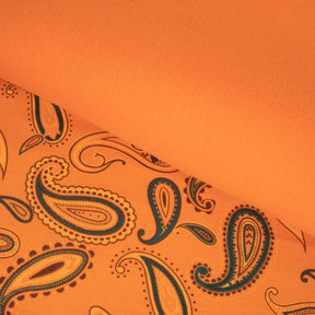 Superior Flannel Cotton Paisley Luxury Duvet Cover Set - Orange