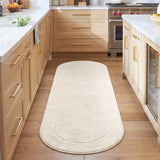 Oval Cotton Washable Non-Slip Bath Rugs or Runner