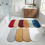 Oval Cotton Washable Non-Slip Bath Rugs or Runner