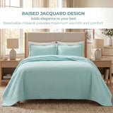Lightweight Cotton Bedspread Sets 3-Piece Diamond Jacquard Matelassé