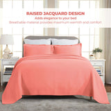 Lightweight Cotton Bedspread Sets 3-Piece Diamond Jacquard Matelassé