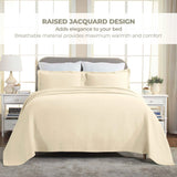 Lightweight Cotton Bedspread Sets 3-Piece Diamond Jacquard Matelassé