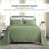 Lightweight Cotton Bedspread Sets 3-Piece Diamond Jacquard Matelassé