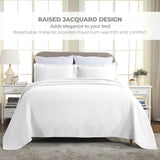Lightweight Cotton Bedspread Sets 3-Piece Diamond Jacquard Matelassé