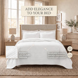 Lightweight Cotton Bedspread Sets 3-Piece Diamond Jacquard Matelassé