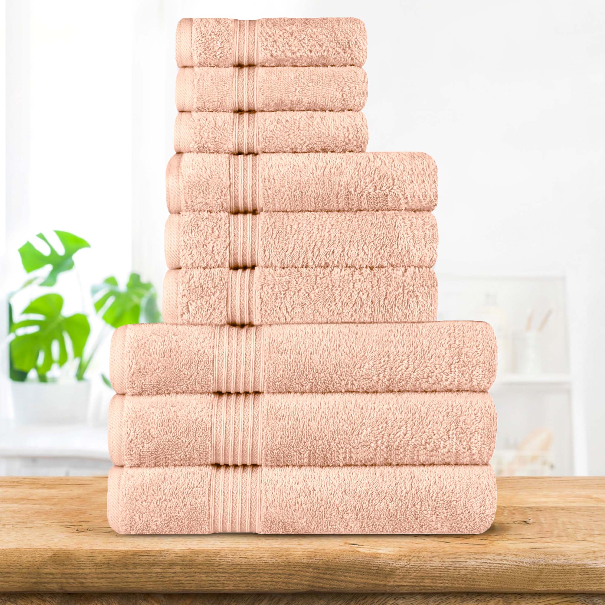 Heritage Egyptian Cotton Plush Absorbent Luxury 9 Piece Towel Set - Towel Set by Superior