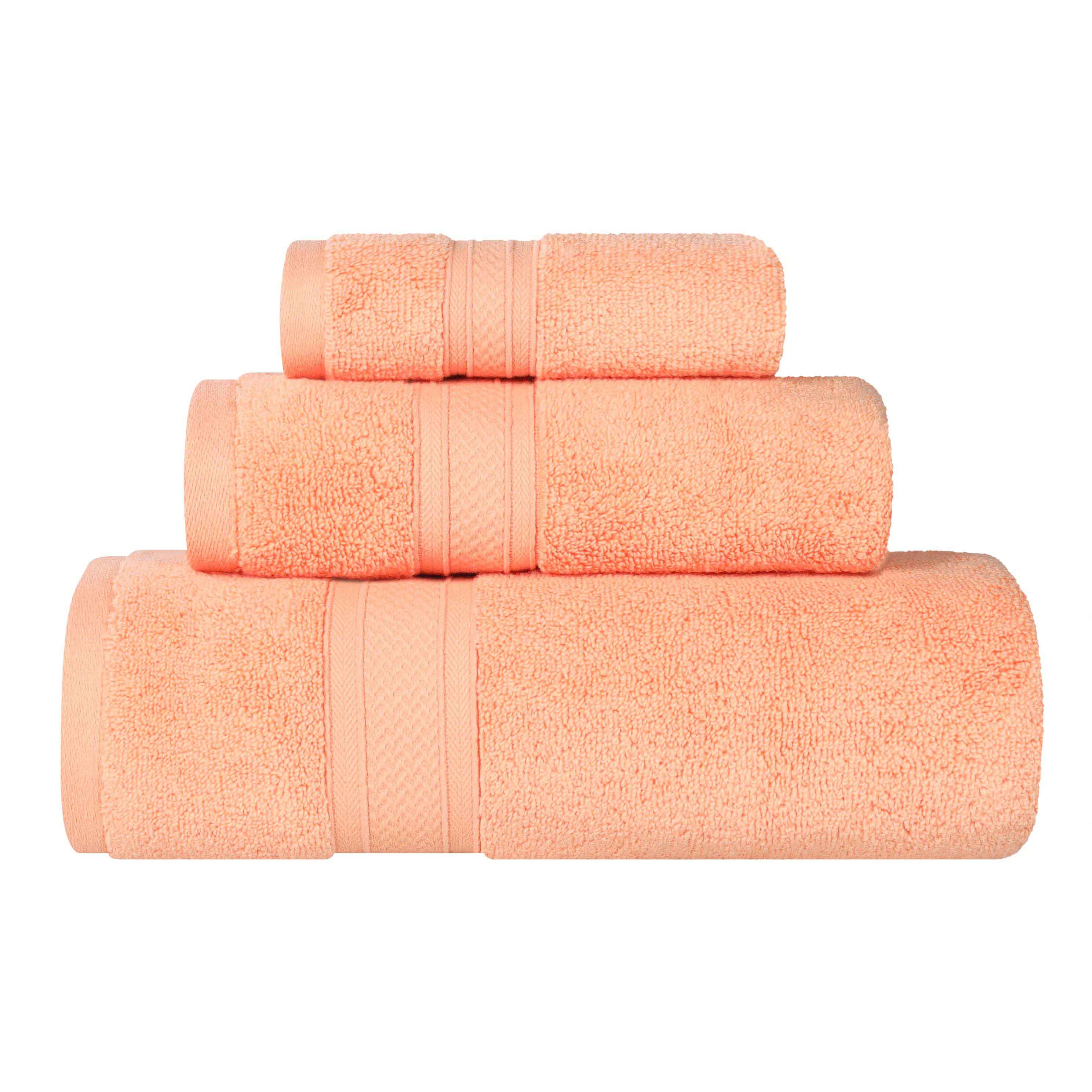 Chevron Zero Twist Solid Soft Absorbent Cotton 3 Piece Towel Set - Towel Set by Superior Brand