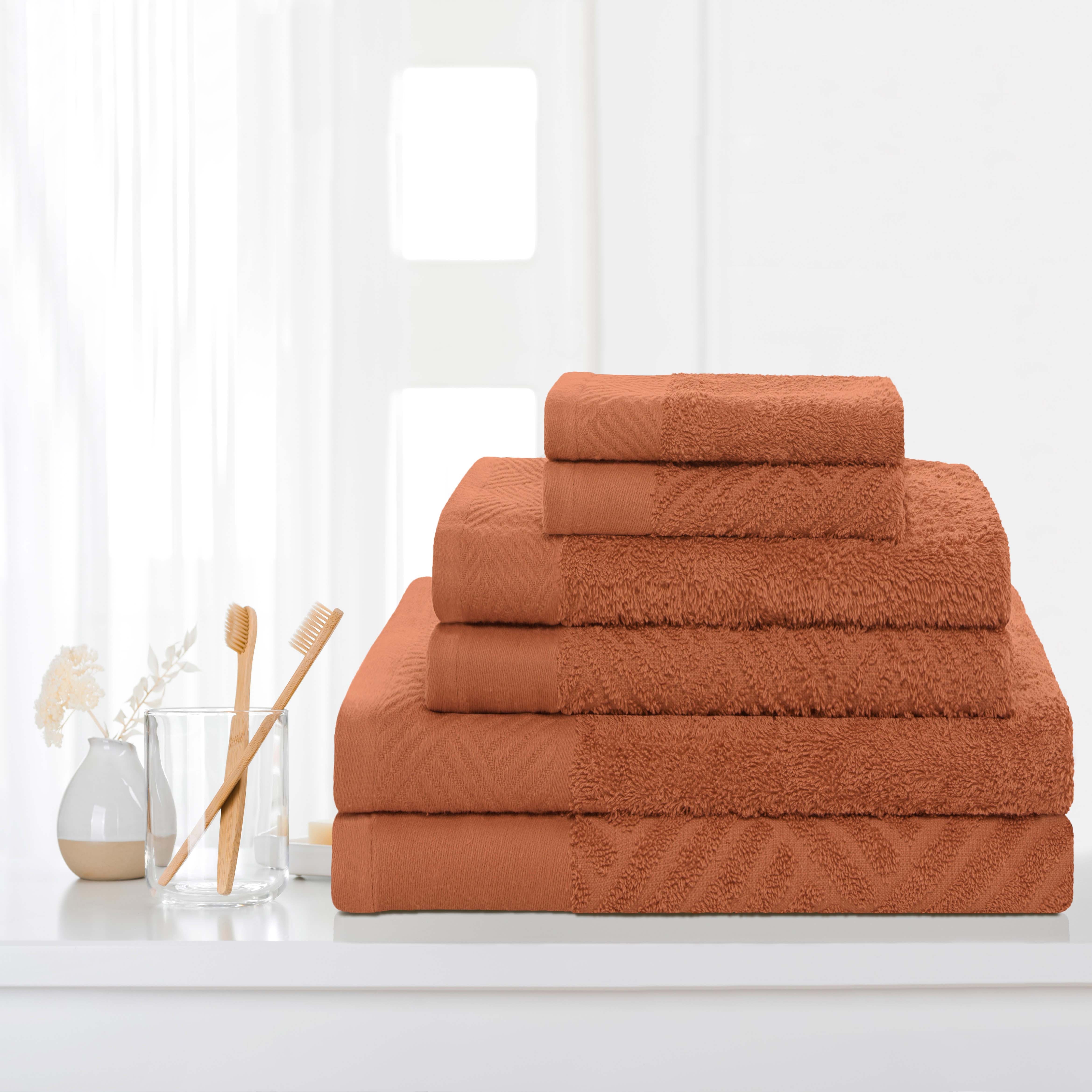 Egyptian Cotton Basketweave Towel Set 6 Piece - Egyptian Cotton Towel Set by Superior Brand