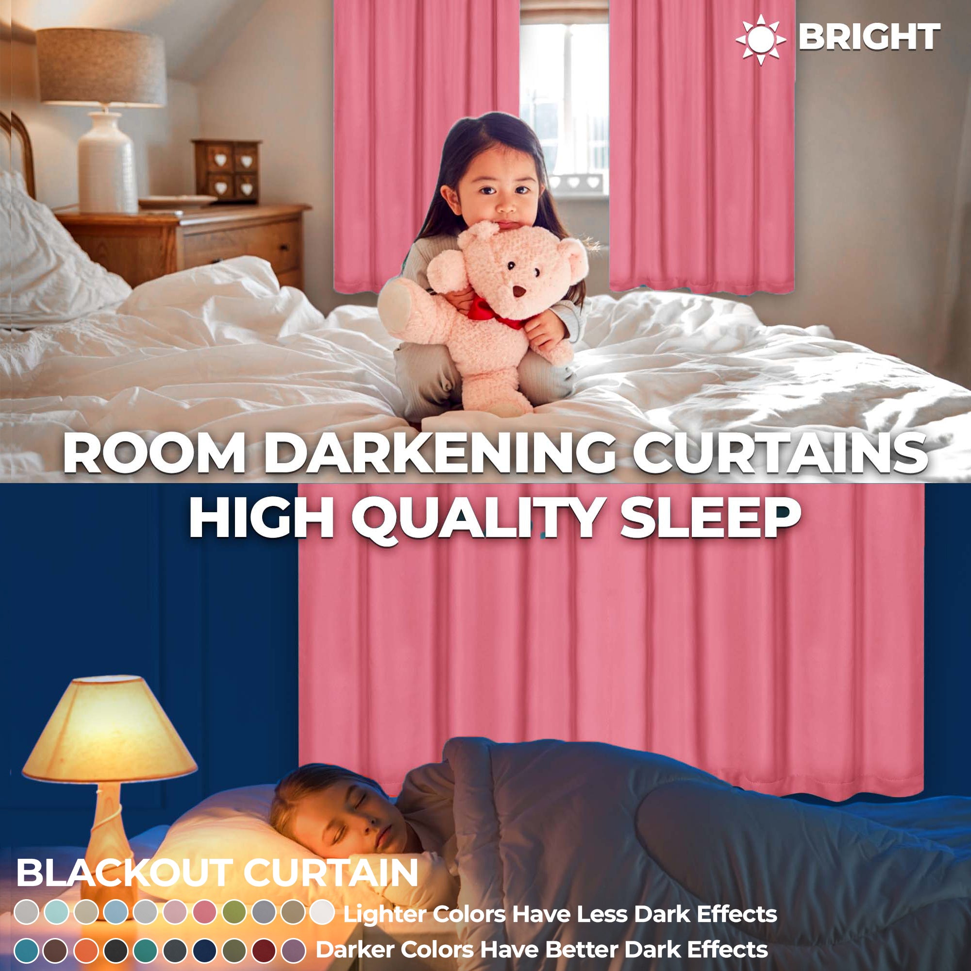 Solid Room Darkening Rod Pocket Blackout Curtain Panels, Set of 2 - Blackout Curtains by Superior