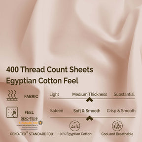 Superior 400 Thread Count Solid 100% Egyptian Cotton Deep Pocket Sheet Set - Pink