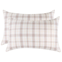 Plaid Flannel Cotton Classic Rustic Farmhouse Pillowcases - Beige