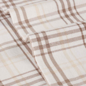 Plaid Flannel Cotton Classic Rustic Farmhouse Pillowcases-  Beige