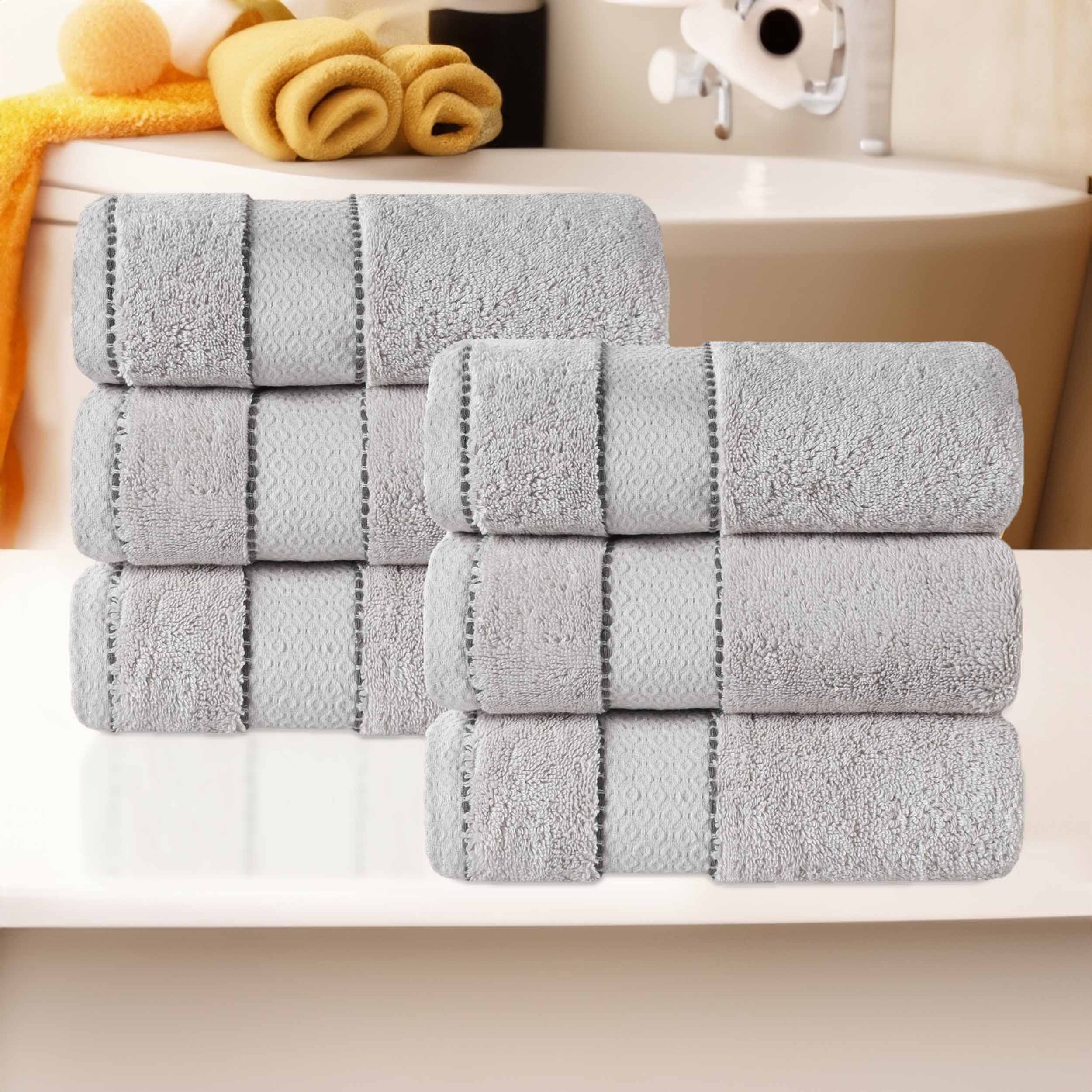 Niles Egyptian Giza Cotton Plush Thick Absorbent Hand Towel Set of 6 - Egyptian Cotton Hand Towel by Superior